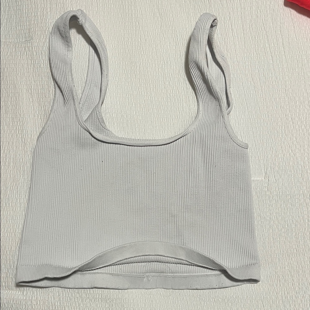 FP Movement by Free People White Ribbed Tank Top
